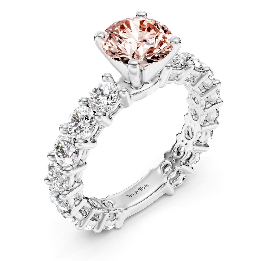 3.25-6.25 CT Round Cut Fancy Pink Diamonds - Engagement Ring