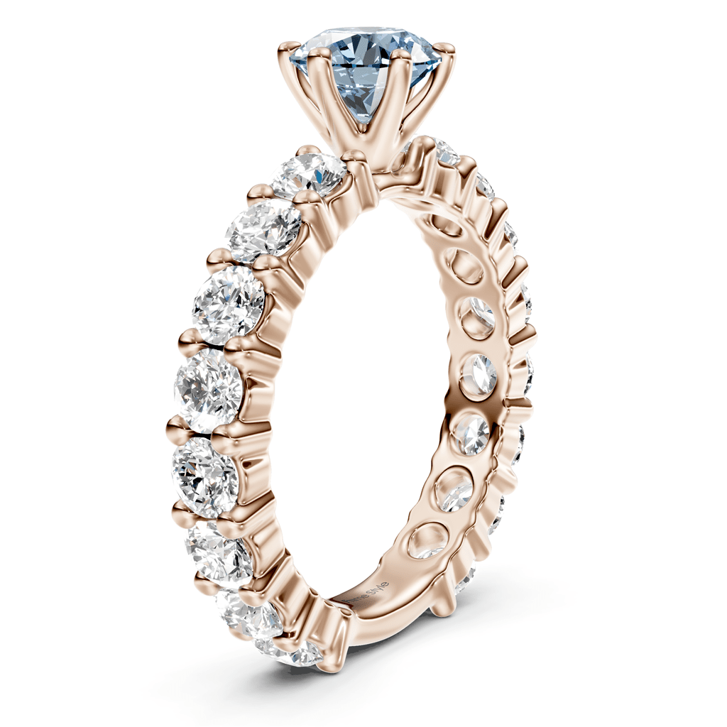 3.40-6.40 CT Emerald & Round Cut Fancy Blue Diamonds - Engagement Ring