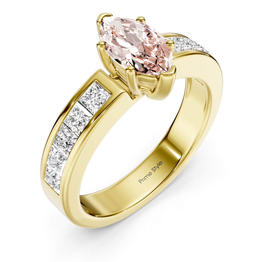 1.90-4.90 CT Princess Cut Fancy Pink Diamonds - Engagement Ring