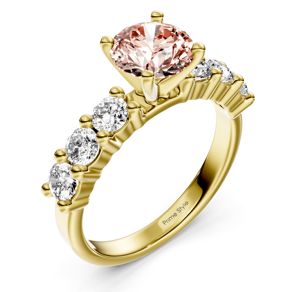 1.90 - 4.90 CT Round Cut Fancy Pink Diamonds - Engagement Ring - Primestyle.com