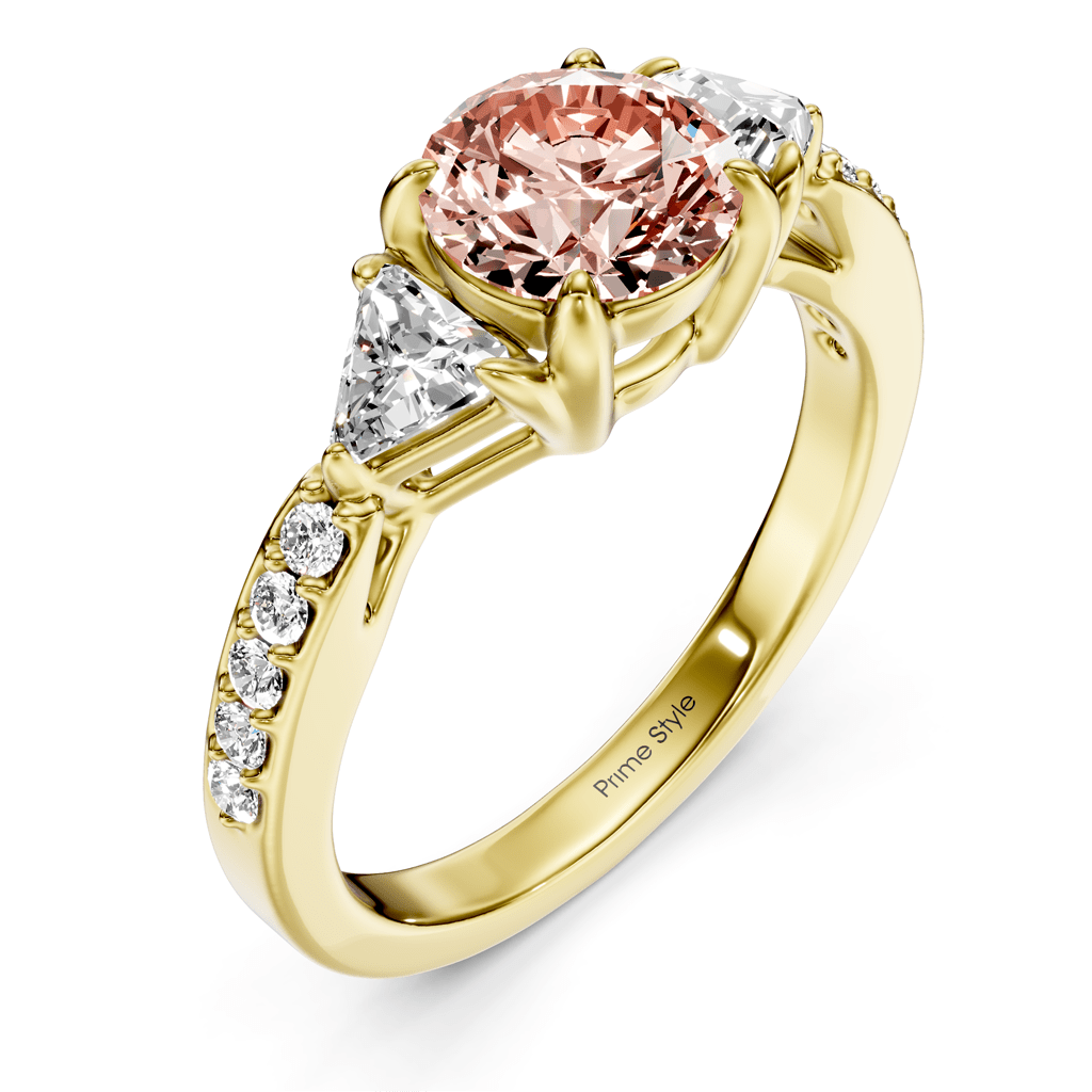 1.60-4.60 CT Round & Triangle Cut Fancy Pink Diamonds - Engagement Ring
