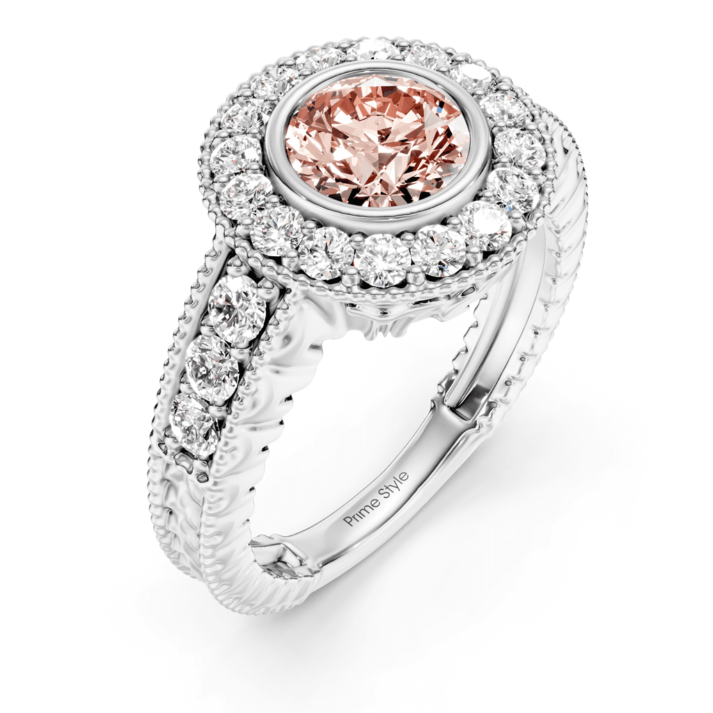 1.50 - 4.50 CT Round Cut Fancy Pink Diamonds - Engagement Ring - Primestyle.com
