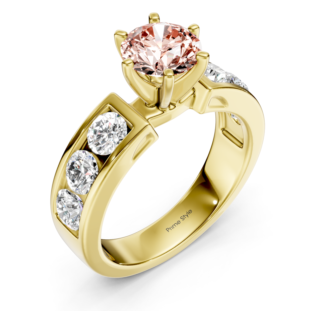 2.50-5.50 CT Round Cut Fancy Pink Diamonds - Engagement Ring