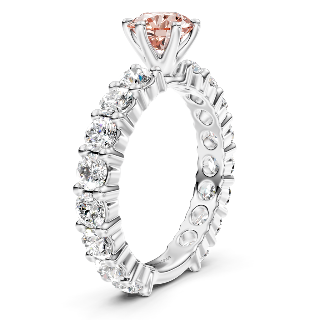 3.40-6.40 CT Emerald & Round Cut Fancy Pink Diamonds - Engagement Ring