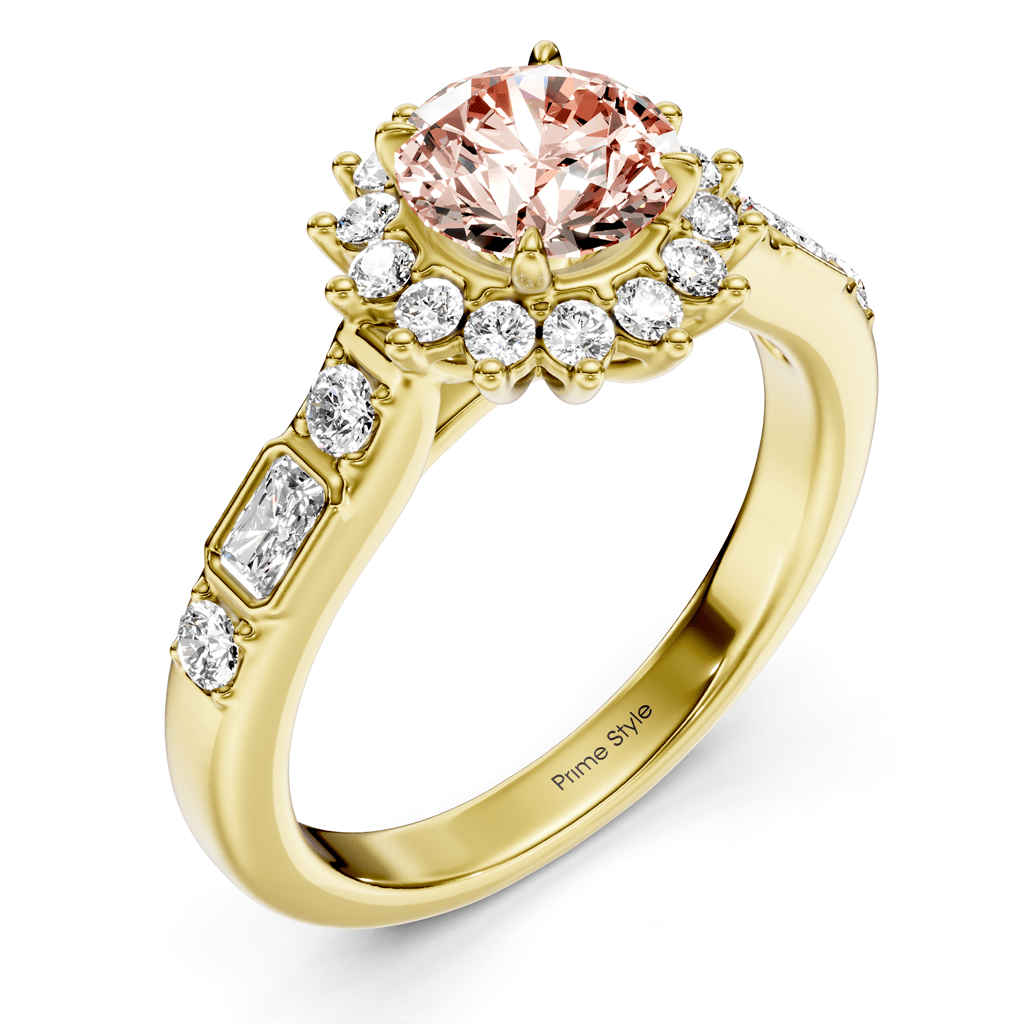 1.57 - 4.57 CT Radiant & Round Cut Fancy Pink Diamonds - Engagement Ring - Primestyle.com