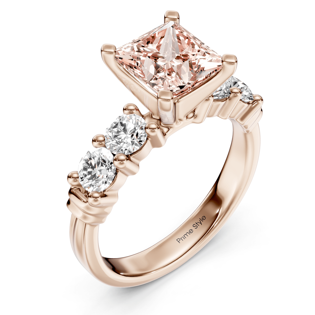 1.60 - 4.60 CT Round Cut Fancy Pink Diamonds - Engagement Ring - Primestyle.com