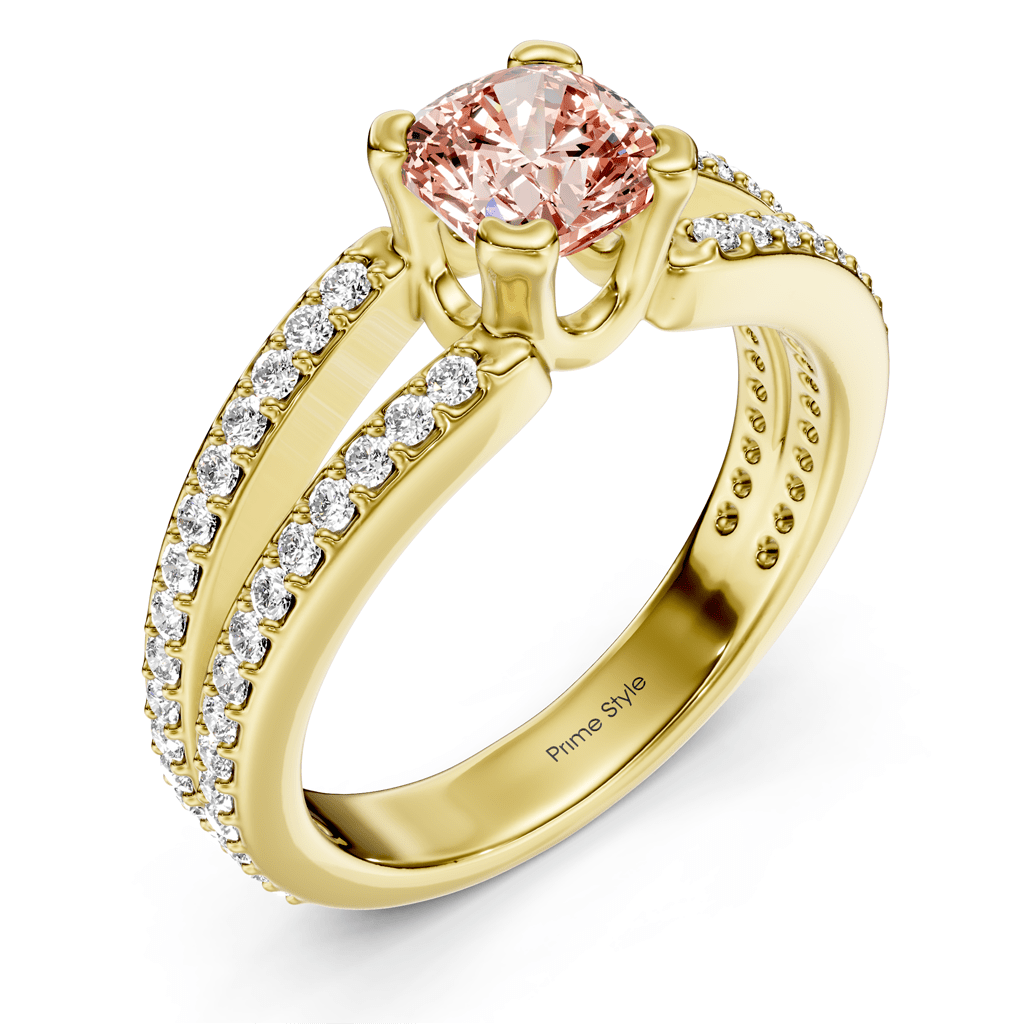 1.50 - 4.50 CT Cushion & Round Cut Fancy Pink Diamonds - Engagement Ring - Primestyle.com