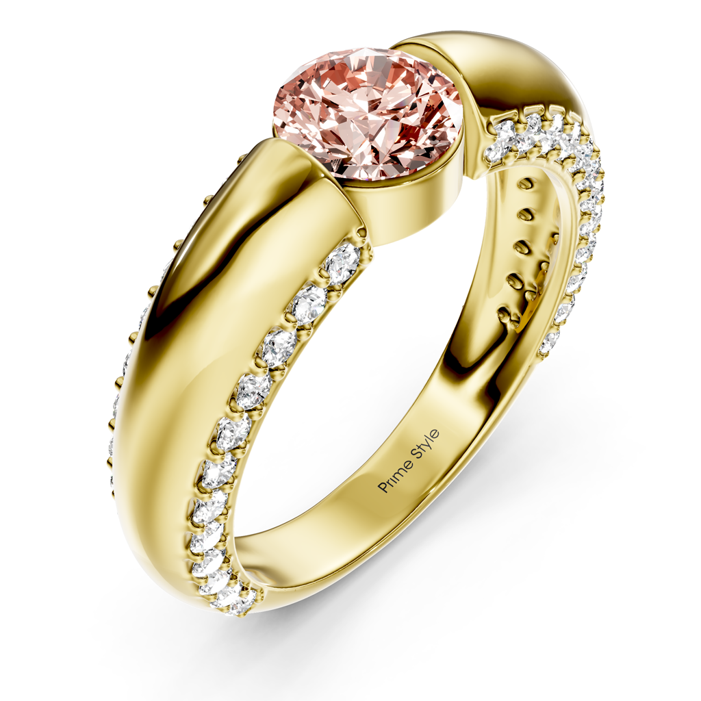 1.65-4.65 CT Round Cut Fancy Pink Diamonds - Engagement Ring