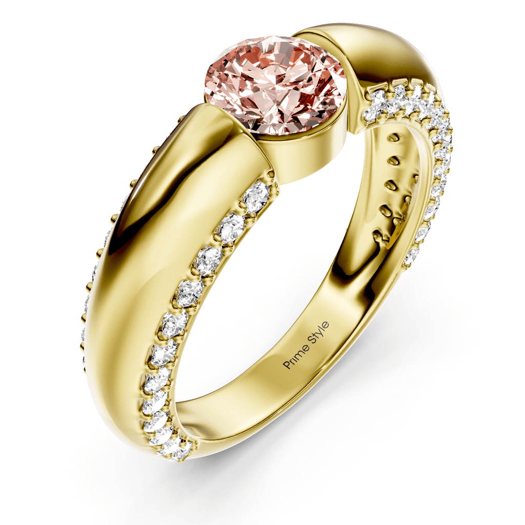 1.65 - 4.65 CT Round Cut Fancy Pink Diamonds - Engagement Ring - Primestyle.com