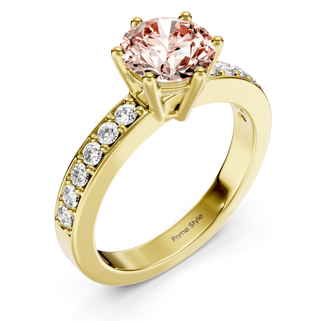 1.25 - 4.25 CT Round Cut Fancy Pink Diamonds - Engagement Ring - Primestyle.com