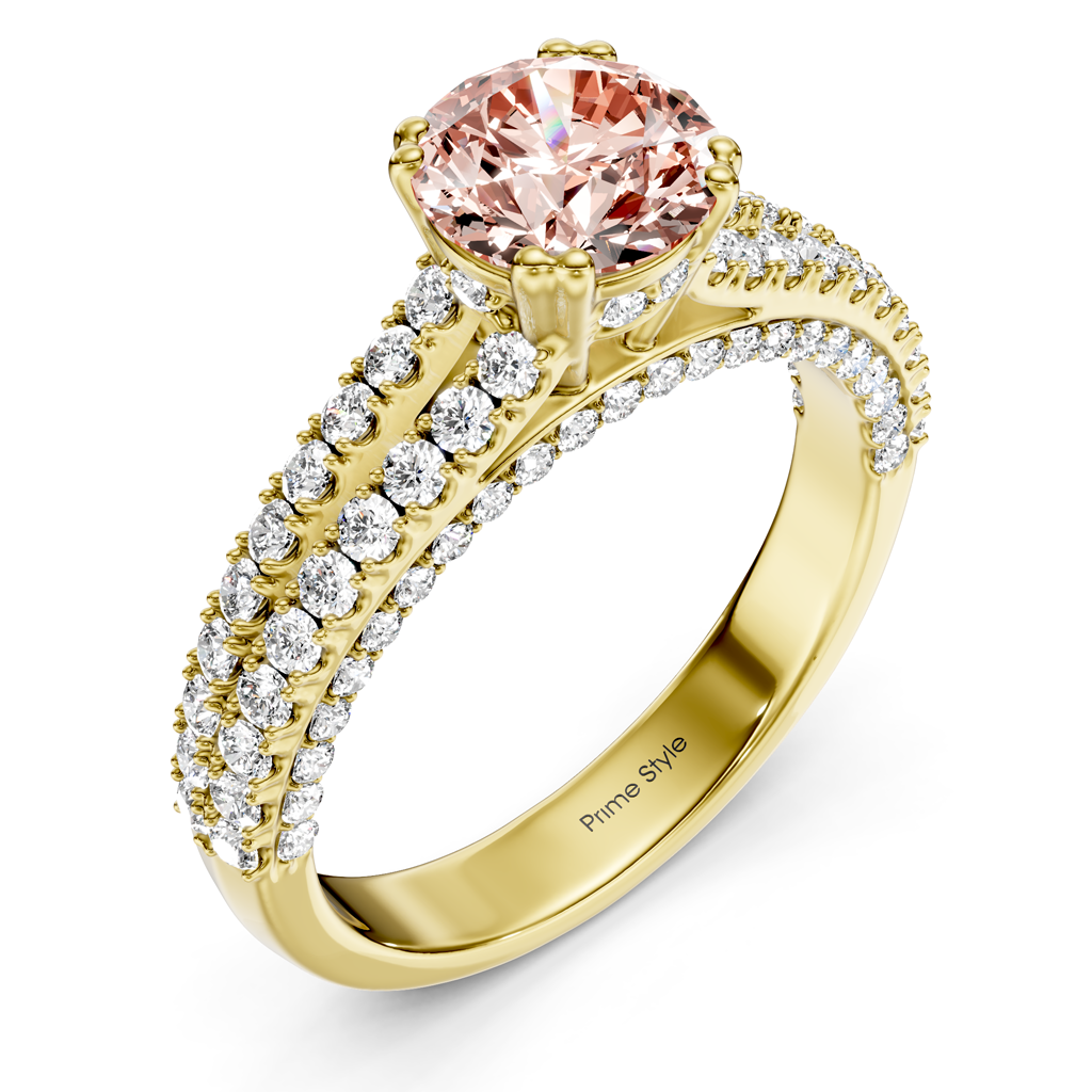 1.70-4.70 CT Round Cut Fancy Pink Diamonds - Engagement Ring
