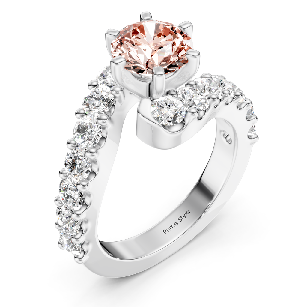 2.30-5.30 CT Round Cut Fancy Pink Diamonds - Engagement Ring