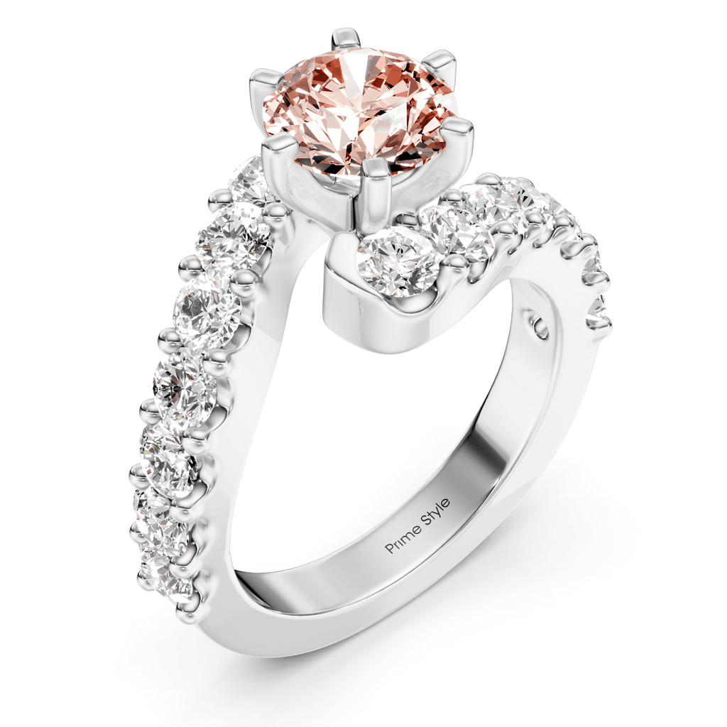 2.30 - 5.30 CT Round Cut Fancy Pink Diamonds - Engagement Ring - Primestyle.com