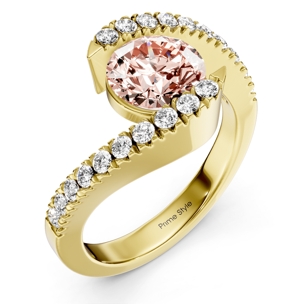 1.30 - 4.30 CT Round Cut Fancy Pink Diamonds - Engagement Ring - Primestyle.com