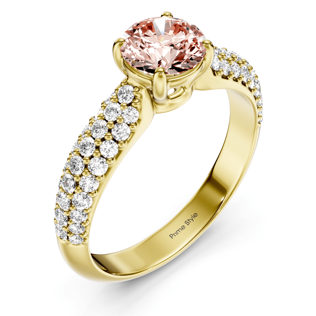 1.50 - 4.50 CT Round Cut Fancy Pink Diamonds - Engagement Ring - Primestyle.com