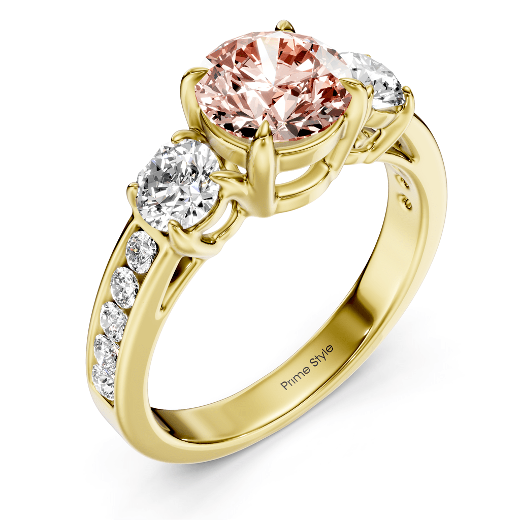 1.75 - 4.75 CT Round Cut Fancy Pink Diamonds - Engagement Ring - Primestyle.com