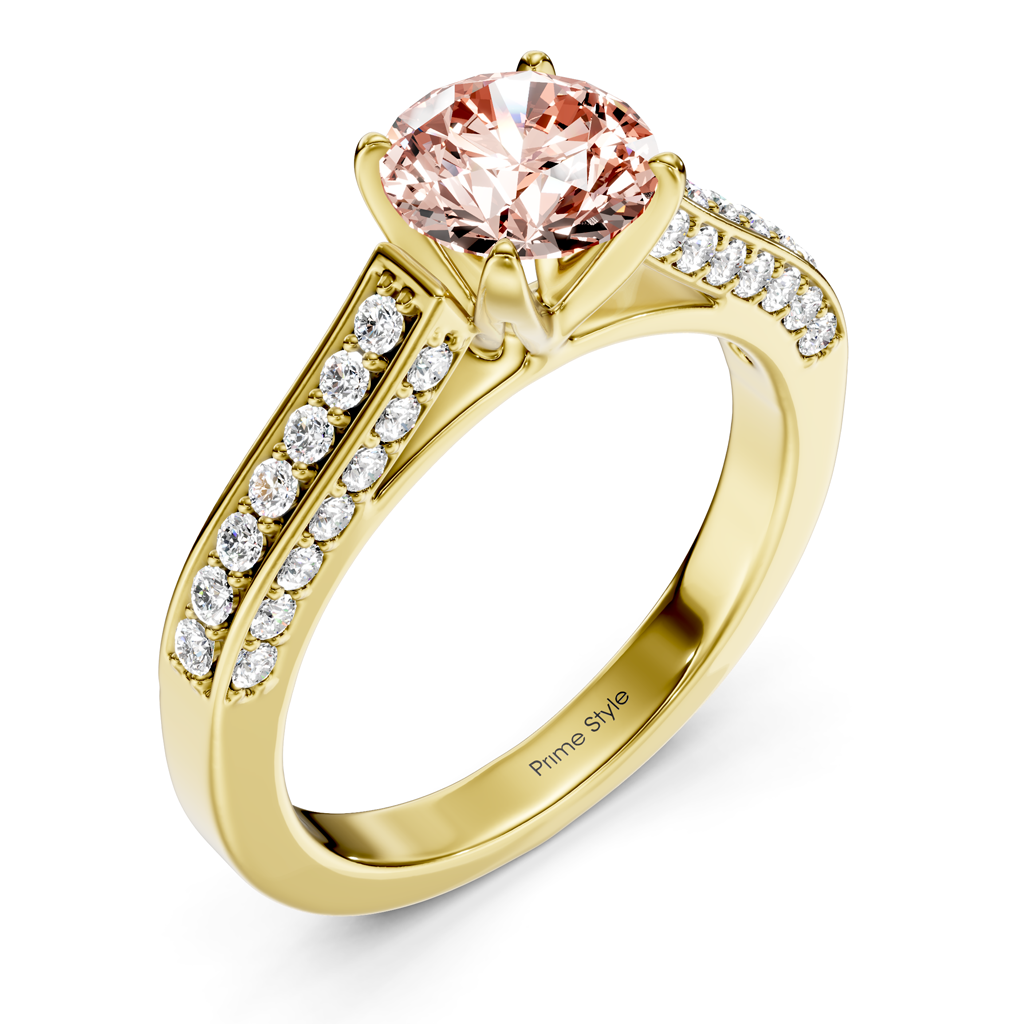 1.40-4.40 CT Round Cut Fancy Pink Diamonds - Engagement Ring