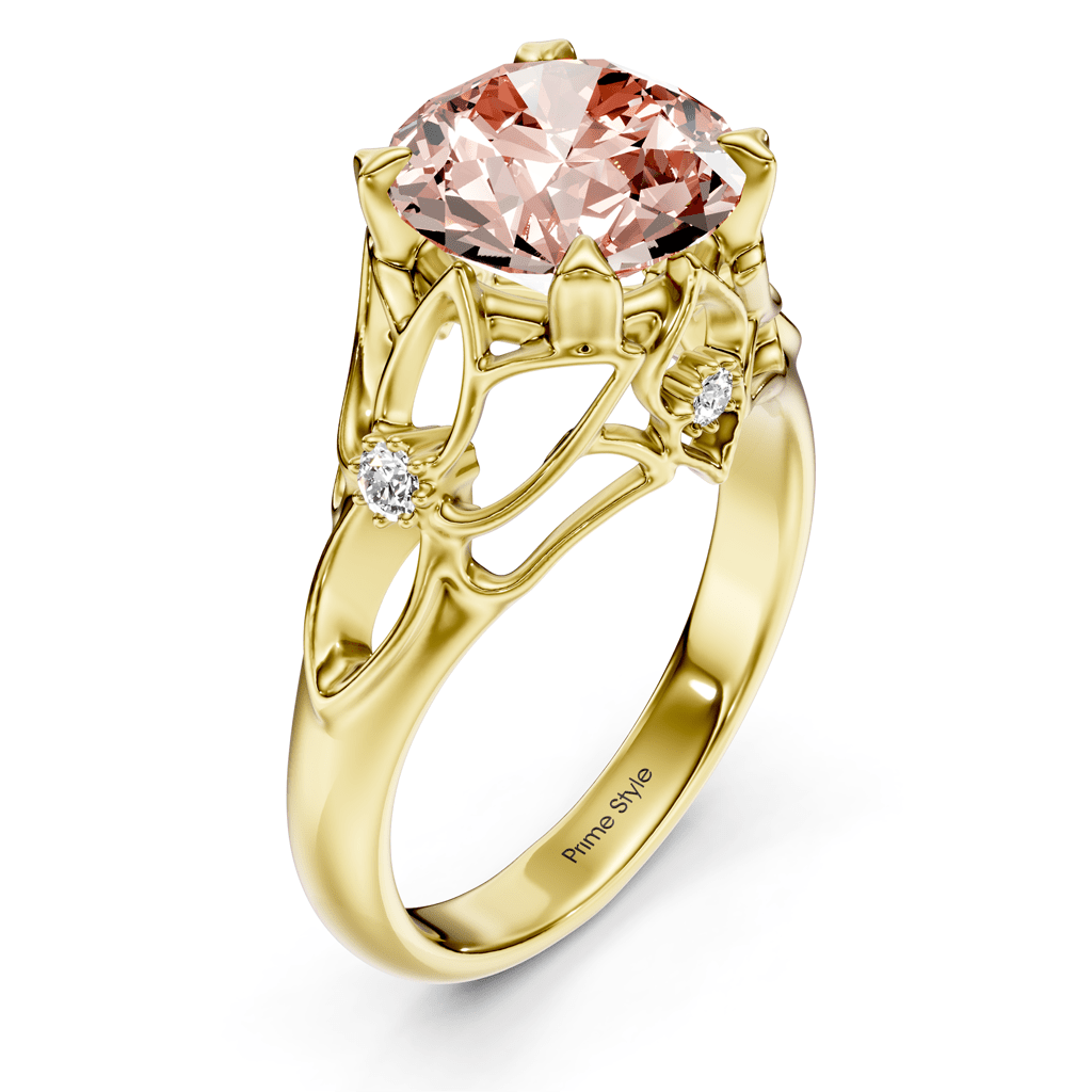 1.07 - 4.07 CT Round Cut Fancy Pink Diamonds - Engagement Ring - Primestyle.com