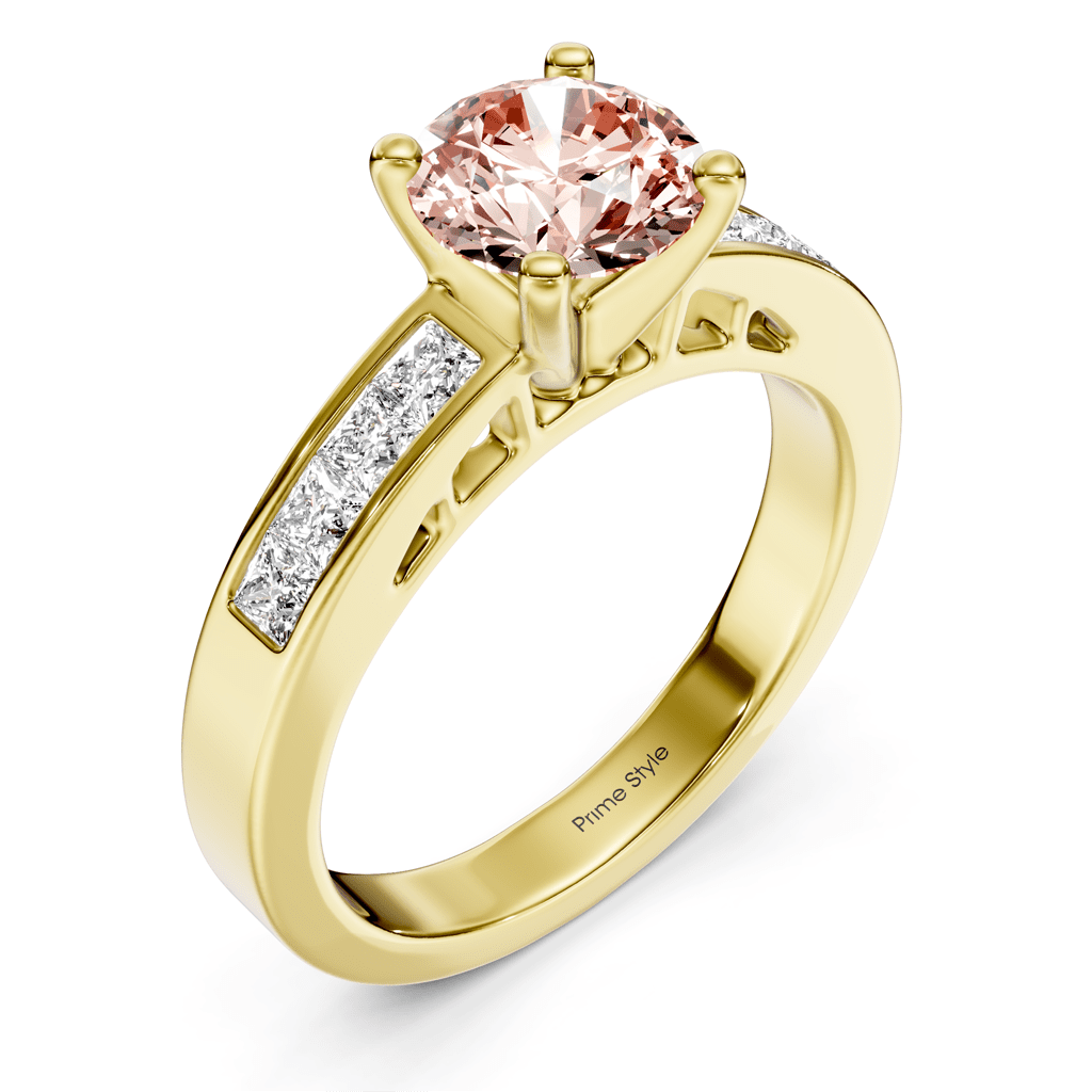 1.50 - 4.50 CT Princess & Round Cut Fancy Pink Diamonds - Engagement Ring - Primestyle.com