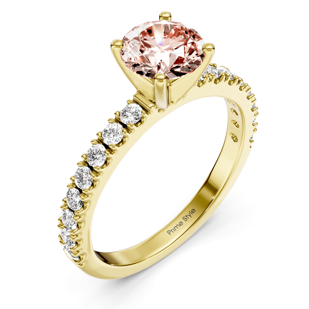 1.40 - 4.40 CT Round Cut Fancy Pink Diamonds - Engagement Ring - Primestyle.com