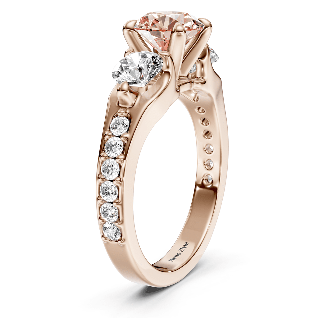 2.05 - 5.05 CT Round Cut Fancy Pink Diamonds - Engagement Ring - Primestyle.com