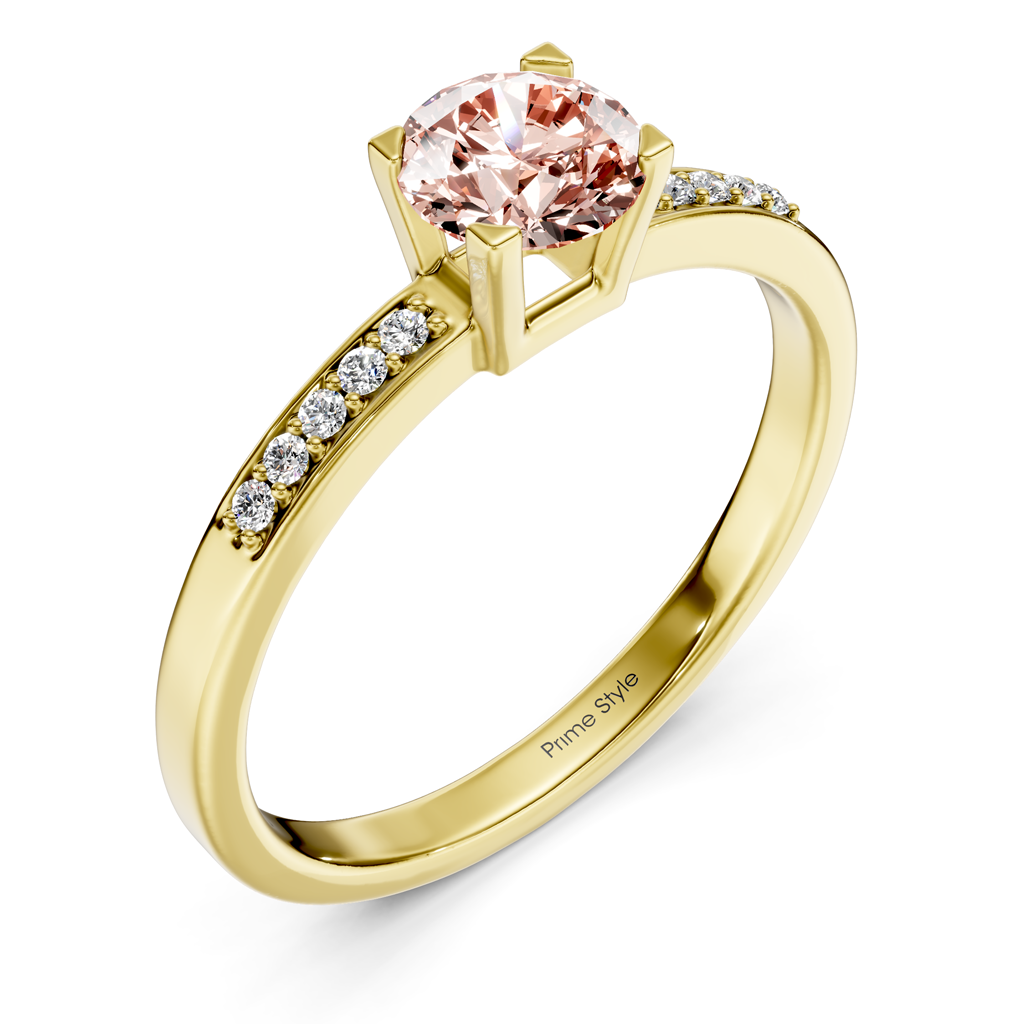 1.10-4.10 CT Round Cut Fancy Pink Diamonds - Engagement Ring