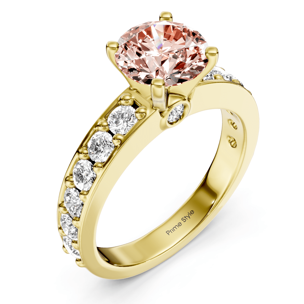 1.80 - 4.80 CT Round Cut Fancy Pink Diamonds - Engagement Ring - Primestyle.com