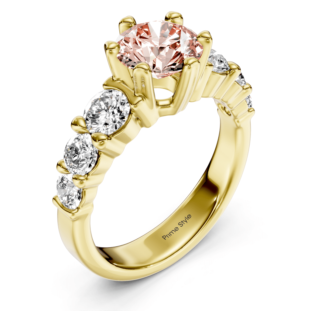 2.05 - 5.05 CT Round Cut Fancy Pink Diamonds - Engagement Ring - Primestyle.com