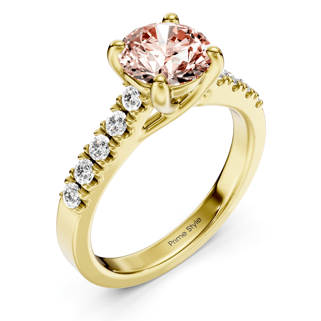 1.25 - 4.25 CT Round Cut Fancy Pink Diamonds - Engagement Ring - Primestyle.com