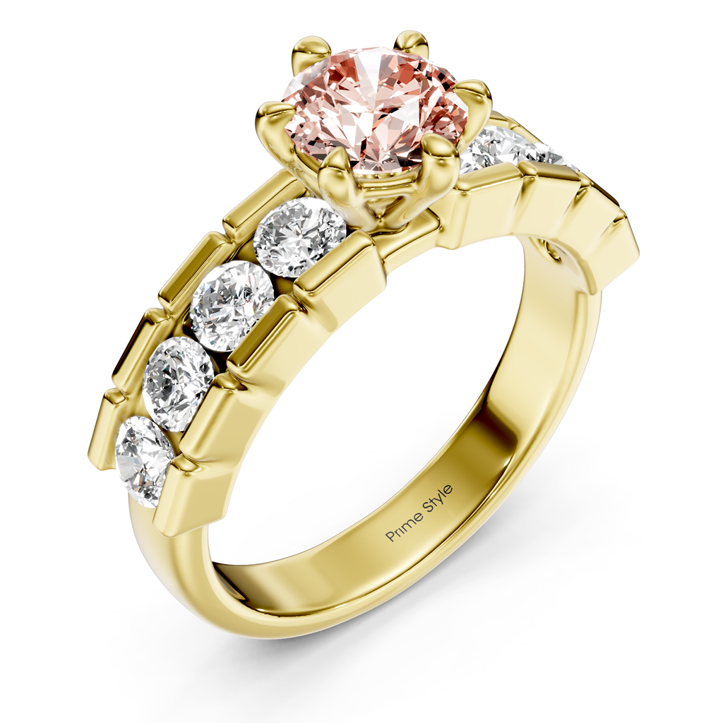 2.05-5.05 CT Round Cut Fancy Pink Diamonds - Engagement Ring