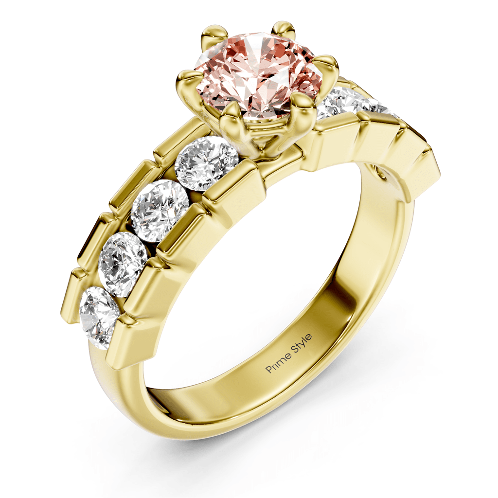 2.05 - 5.05 CT Round Cut Fancy Pink Diamonds - Engagement Ring - Primestyle.com
