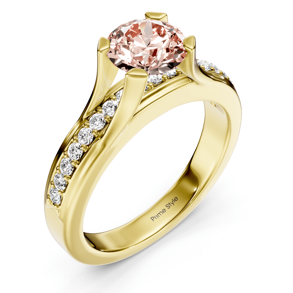 1.25 - 4.25 CT Round Cut Fancy Pink Diamonds - Engagement Ring - Primestyle.com