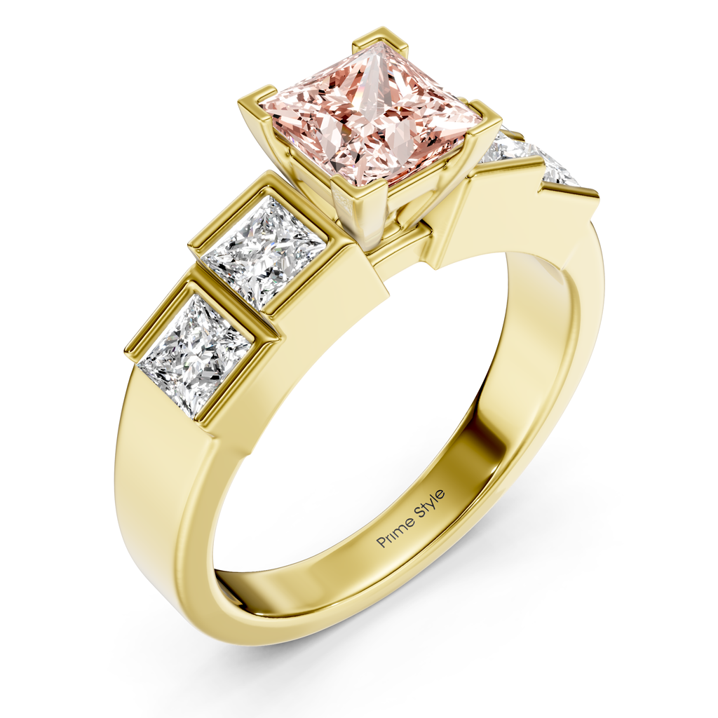 1.80-4.80 CT Princess Cut Fancy Pink Diamonds - Engagement Ring