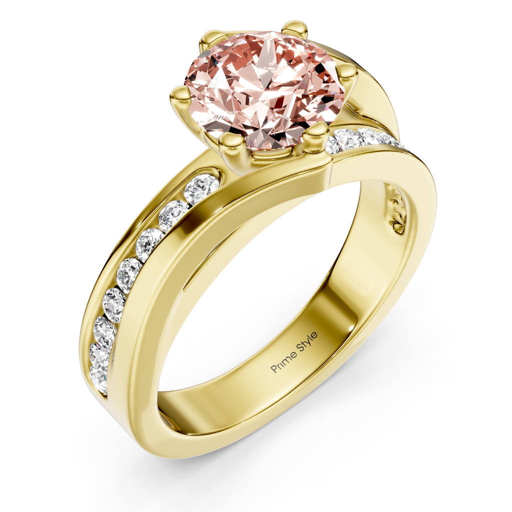 1.35-4.35 CT Round Cut Fancy Pink Diamonds - Engagement Ring