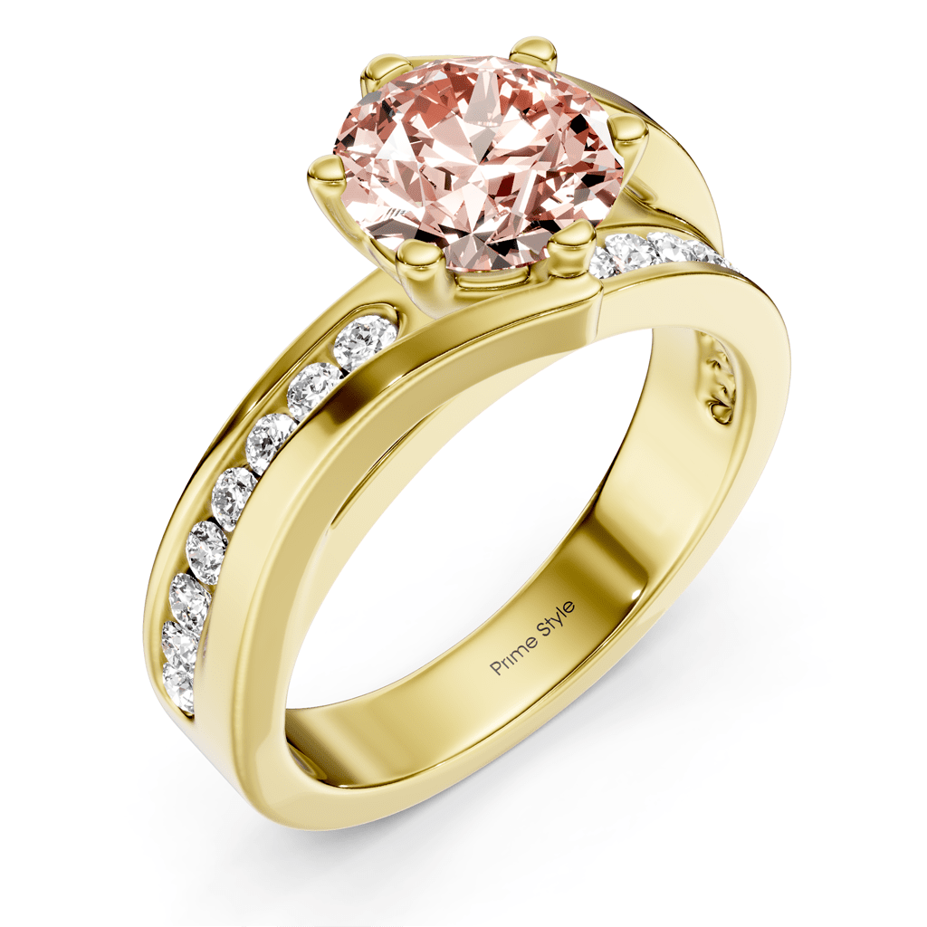 1.35 - 4.35 CT Round Cut Fancy Pink Diamonds - Engagement Ring - Primestyle.com