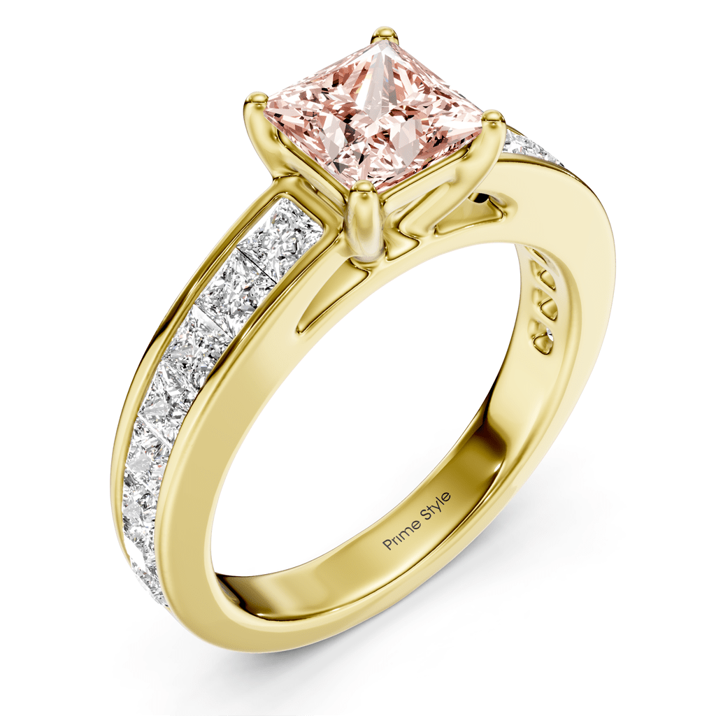 2.25 - 5.25 CT Princess Cut Fancy Pink Diamonds - Engagement Ring - Primestyle.com