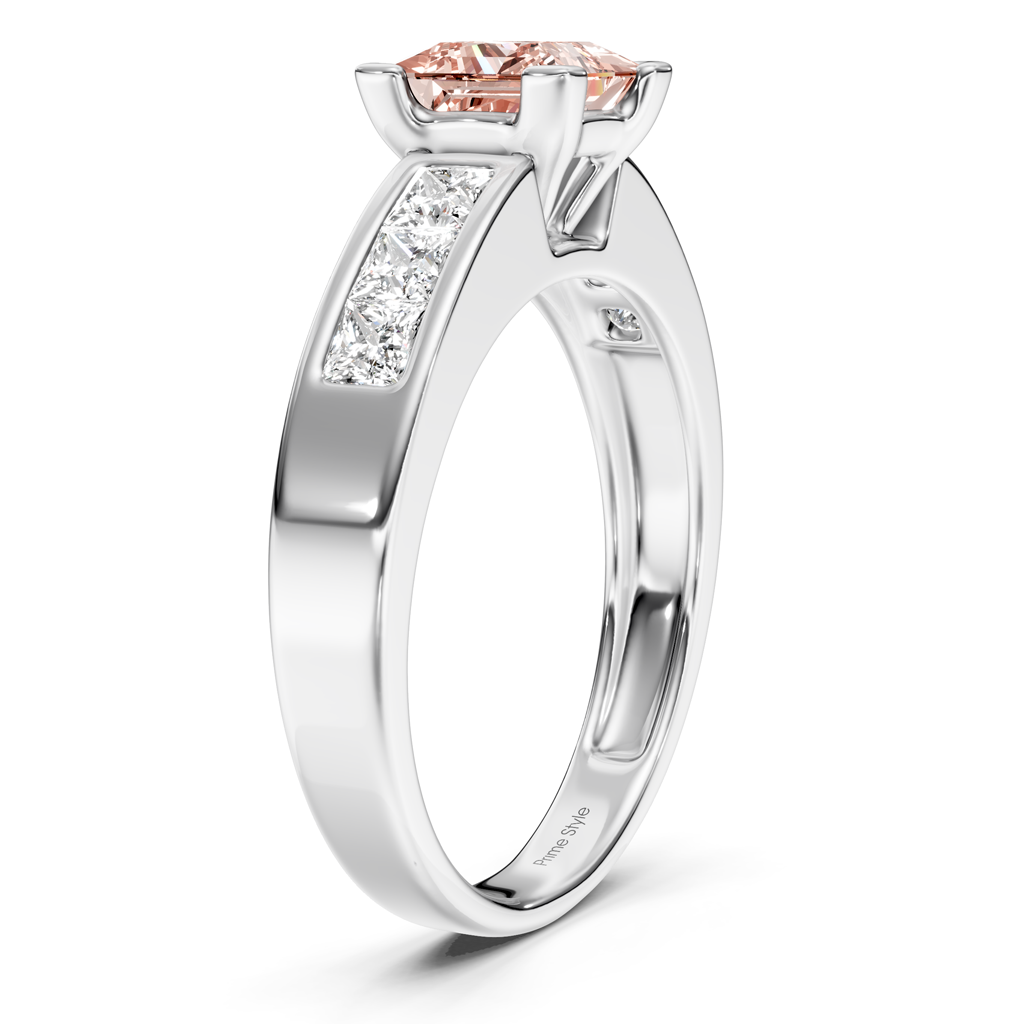 1.80-4.80 CT Princess Cut Fancy Pink Diamonds - Engagement Ring