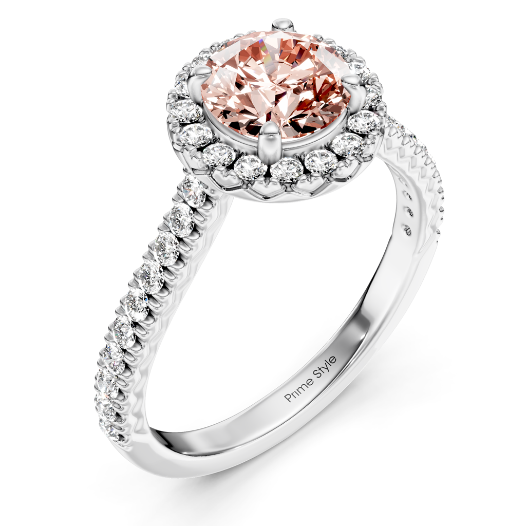 1.45-4.45 CT Round Cut Fancy Pink Diamonds - Engagement Ring