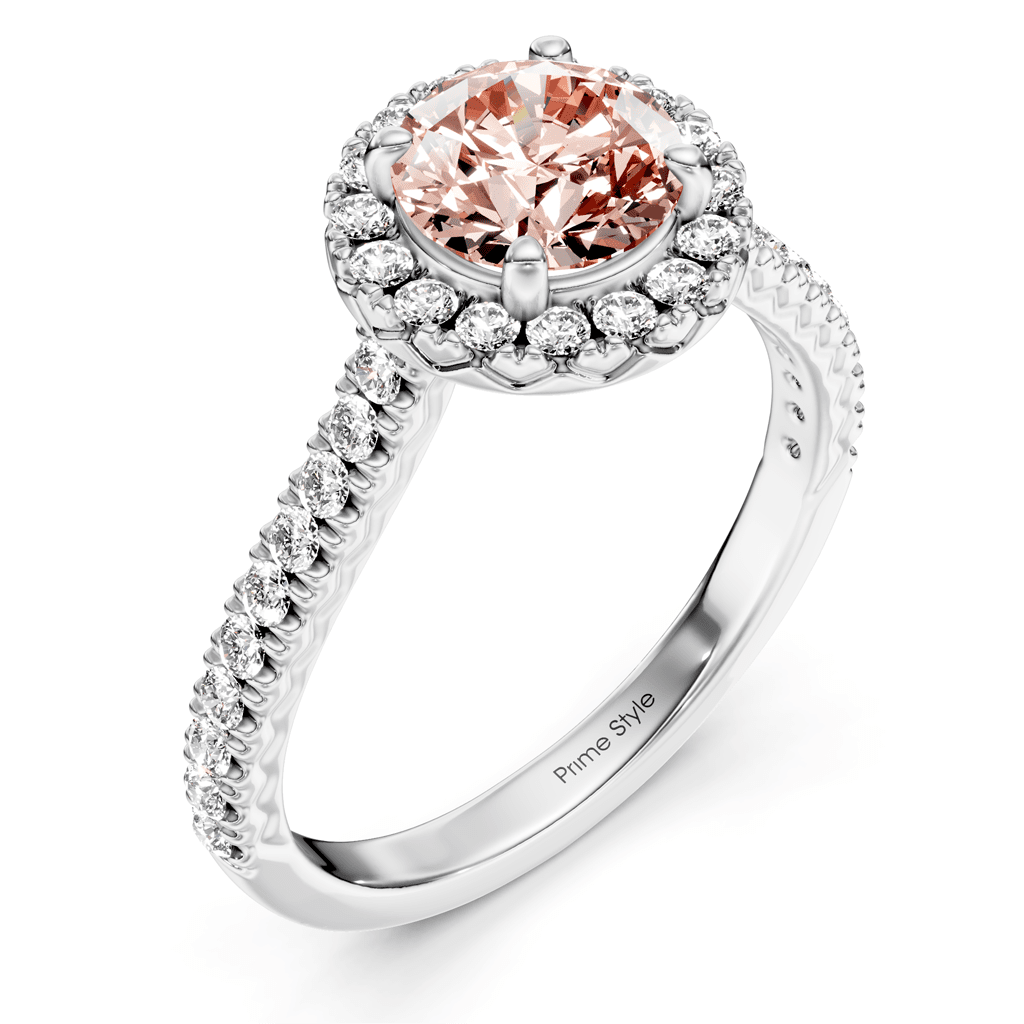 1.45 - 4.45 CT Round Cut Fancy Pink Diamonds - Engagement Ring - Primestyle.com