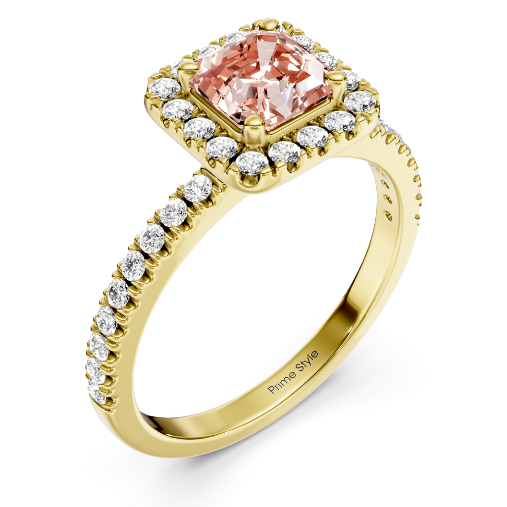 1.45-4.45 CT Ascher & Round Cut Fancy Pink Diamonds - Engagement Ring