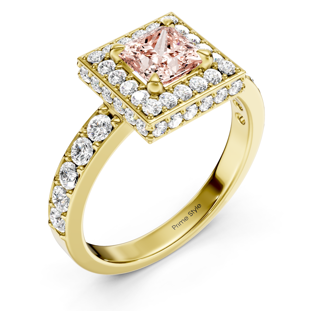 2.00-5.00 CT Princess & Round Cut Fancy Pink Diamonds - Engagement Ring