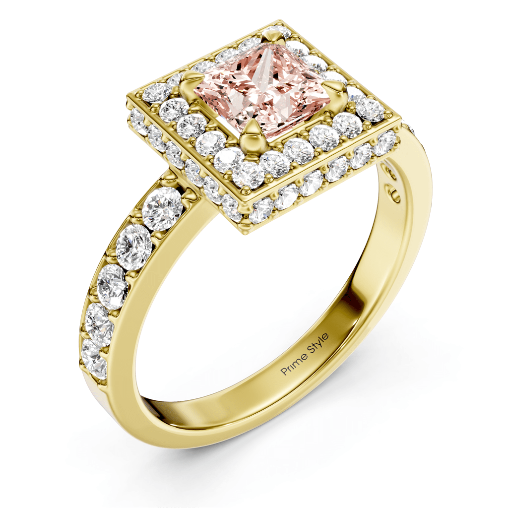2.00 - 5.00 CT Princess & Round Cut Fancy Pink Diamonds - Engagement Ring - Primestyle.com