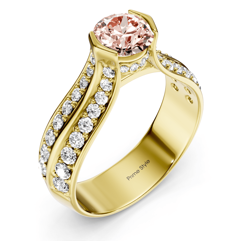 1.65 - 4.65 CT Round Cut Fancy Pink Diamonds - Engagement Ring - Primestyle.com