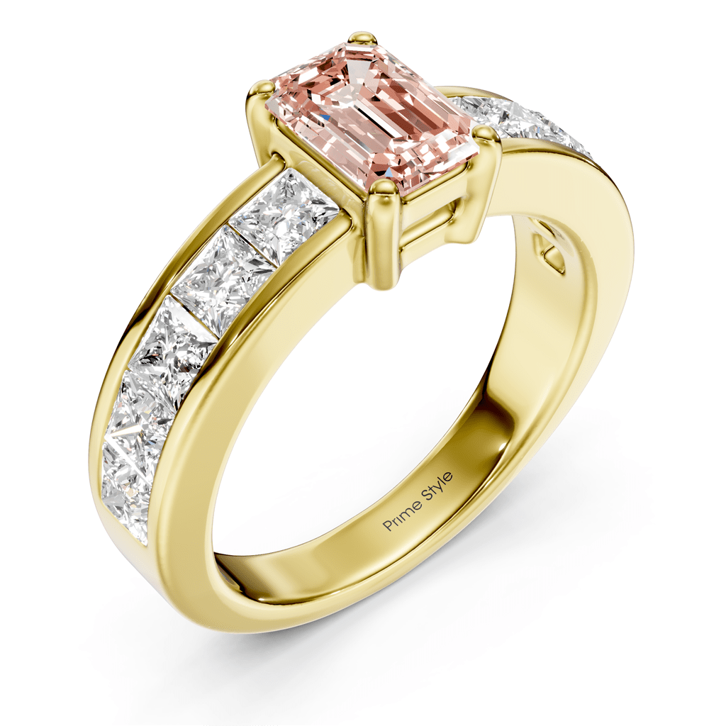 2.50 - 5.50 CT Emerald & Princess Cut Fancy Pink Diamonds - Engagement Ring - Primestyle.com