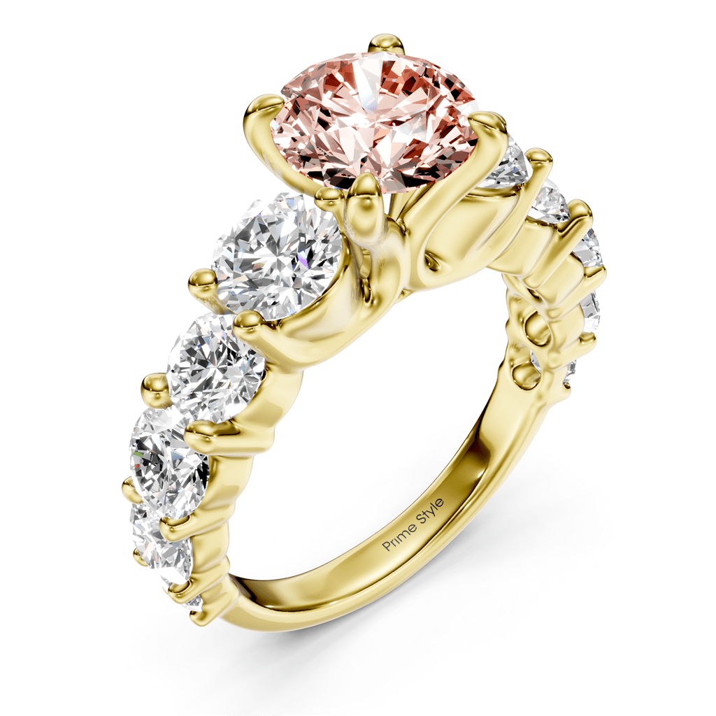 3.50 - 6.50 CT Round Cut Fancy Pink Diamonds - Engagement Ring - Primestyle.com