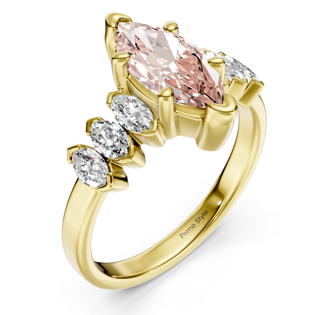 2.00-5.00 CT Marquise Cut Fancy Pink Diamonds - Engagement Ring