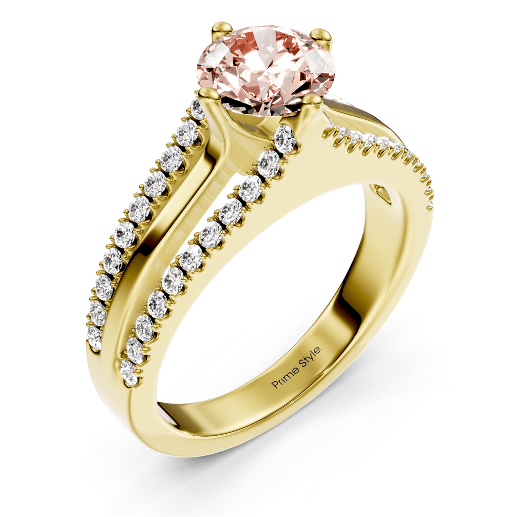 1.45 - 4.45 CT Round Cut Fancy Pink Diamonds - Engagement Ring - Primestyle.com