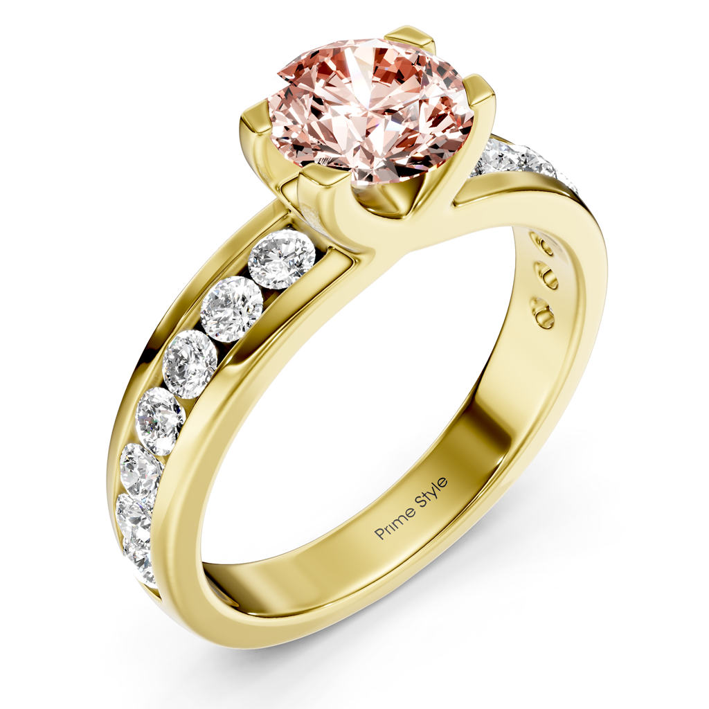 1.60-4.60 CT Round Cut Fancy Pink Diamonds - Engagement Ring