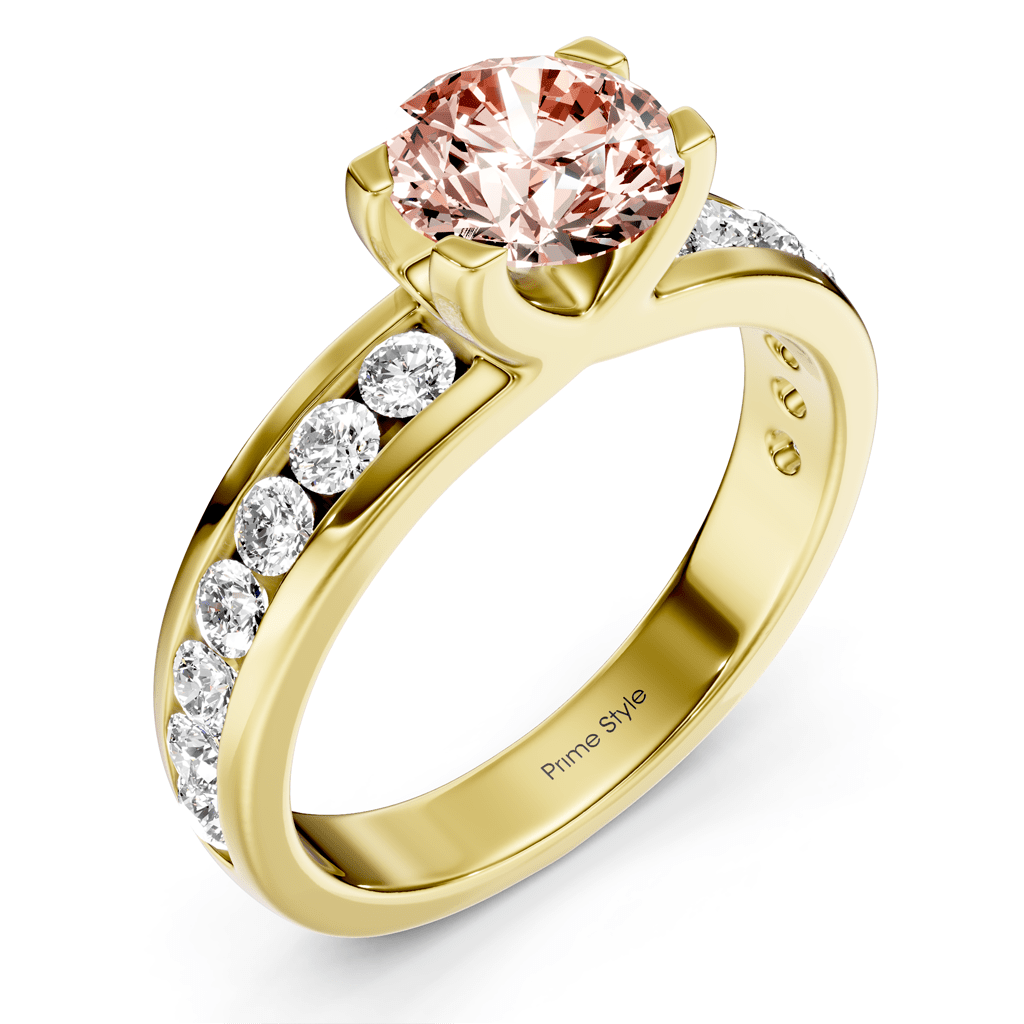 1.60 - 4.60 CT Round Cut Fancy Pink Diamonds - Engagement Ring - Primestyle.com