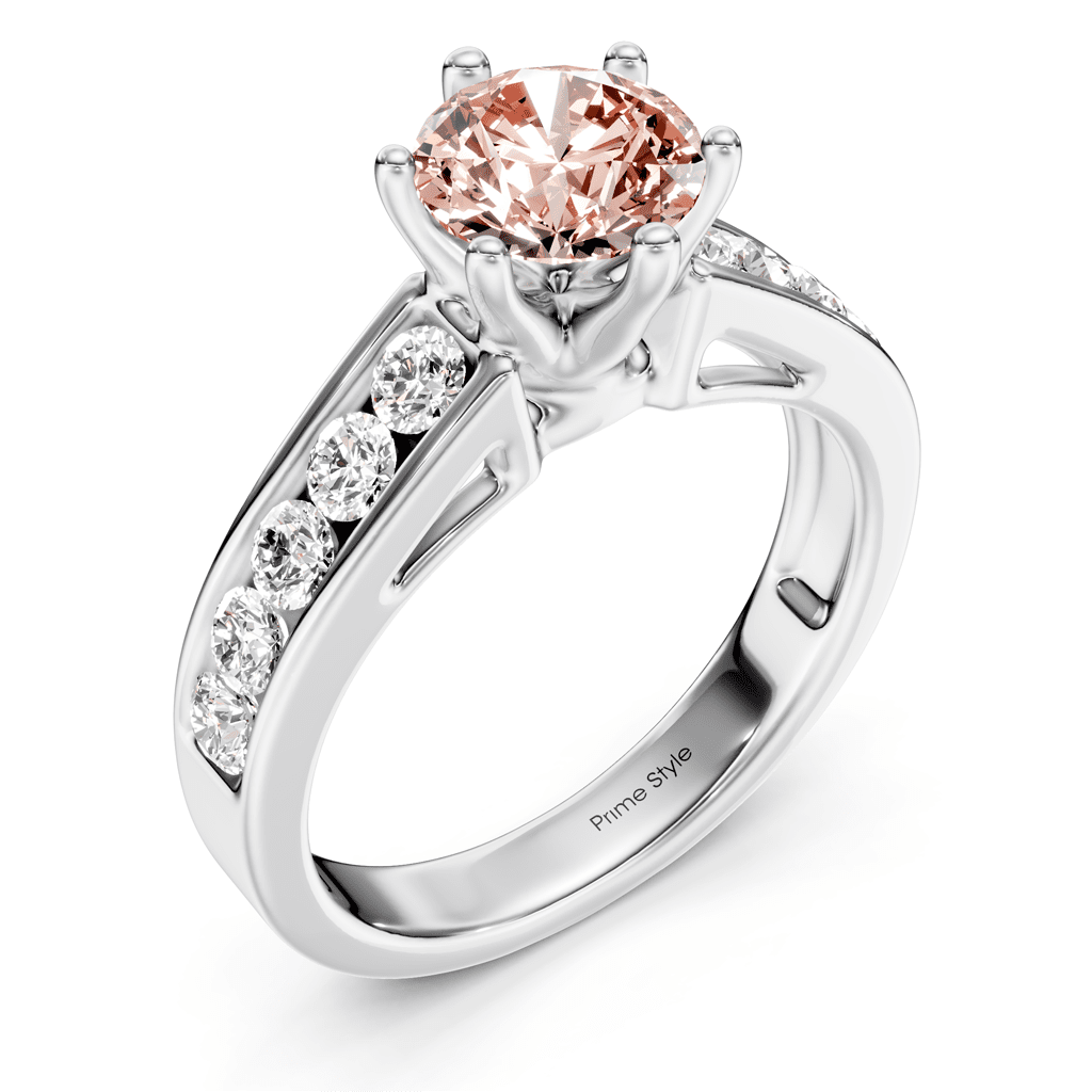 1.65 - 4.65 CT Round Cut Fancy Pink Diamonds - Engagement Ring - Primestyle.com
